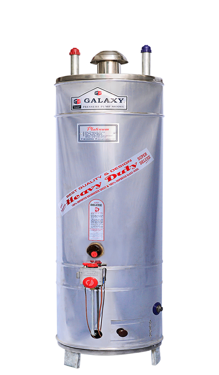 Electric Plus Gas Geyser Platinum Model - 8x8 Guage - Steel Body (15 year Warranty)
