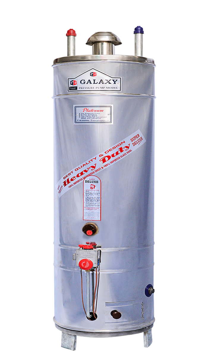 Electric Plus Gas Geyser Platinum Model - 8x8 Guage - Steel Body (15 year Warranty)