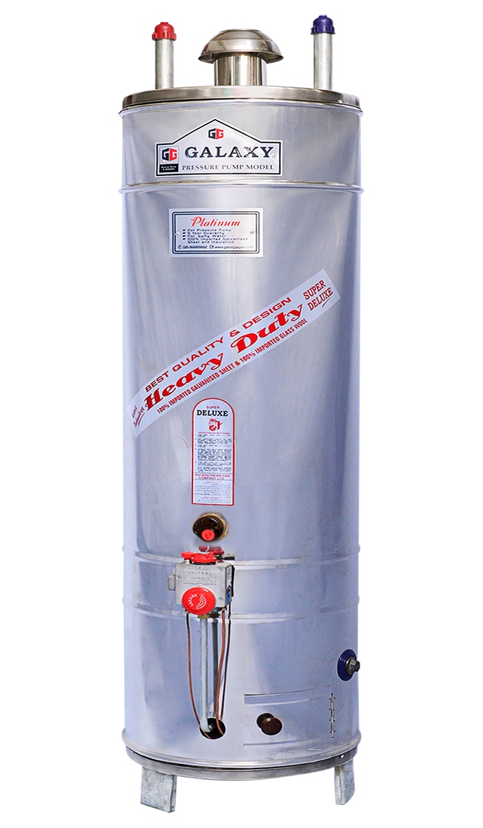 Electric Plus Gas Geyser Platinum Model - 8x8 Guage - Steel Body (15 year Warranty)