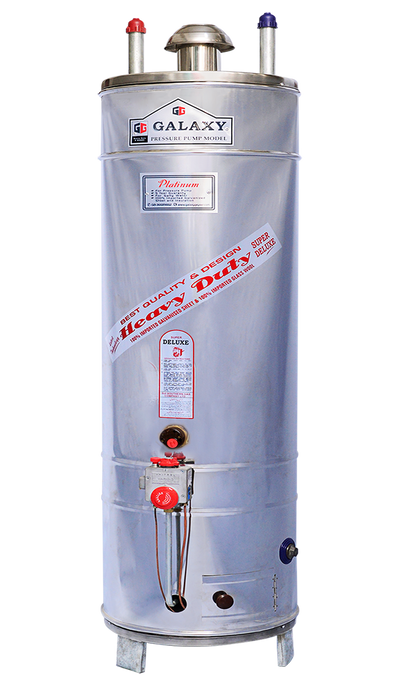 Electric Plus Gas Geyser Platinum Model - 8x8 Guage - Steel Body (15 year Warranty)